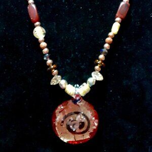 22" Handmade Art Glass Necklace